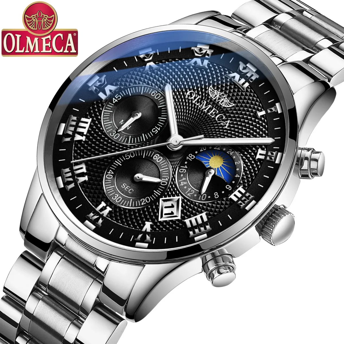

OLMECA Sport Fashion mens watches top brand luxury relogio masculino Watch men Chronograph Male Quartz Wristwatches Date Clock