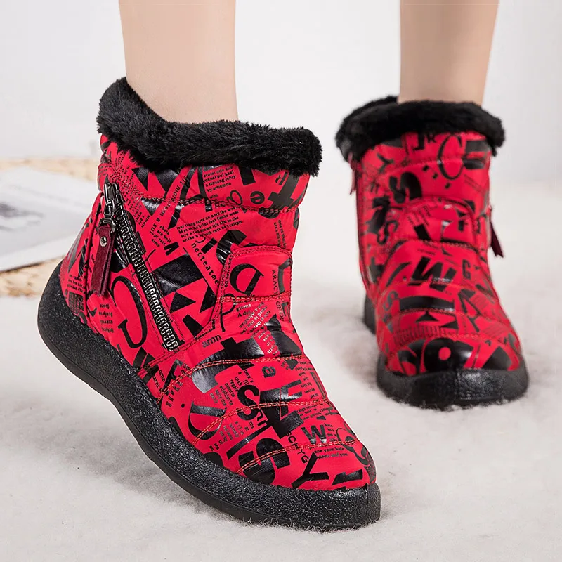 Новинка 2020 женские ботинки модная зимняя обувь с алфавитом водонепроницаемые
