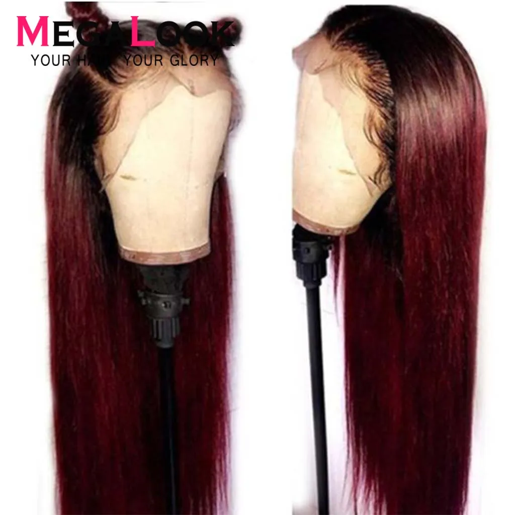 Megalook 1B/99j Lace Front Human Hair Wigs ombre Lace Front Wig Colored Human Hair Wigs Straight Remy Lace Frontal Wig 13X4
Megalook 1B/99j Lace Front Human Hair Wigs ombre Lace Front Wig Colored Human Hair Wigs Straight Remy Lace Frontal Wig 13X4