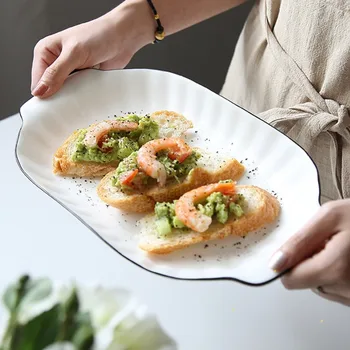 Ceramic Irregular Oval Cute Letter Good Morning Dinner Pan Plate Fish Sea Tray Dessert Dinner Plate Tableware Kitchen Supplies 
Ceramic Irregular Oval Cute Letter Good Morning Dinner Pan Plate Fish Sea Tray Dessert Dinner Plate Tableware Kitchen Supplies