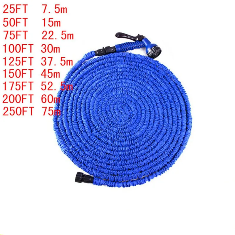 25FT-200FT Garden Hose Expandable Magic Flexible Water Hose EU Hose Plastic Hoses Pipe With Spray Gun To Watering Car Wash Spray