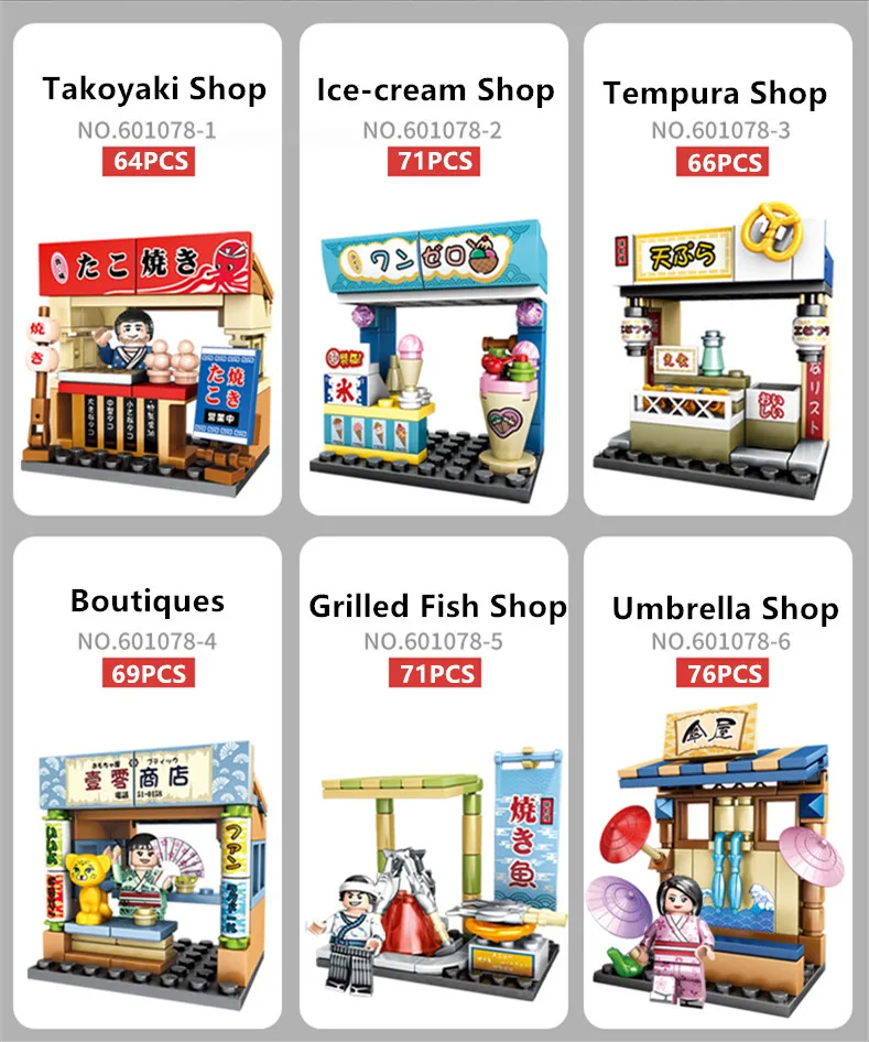SEMBO Blocks Mini City Street Food Sushi Shop Store MOC Building Blocks Kids Educational Toys for Girl Boy Gift Juguetes Bloques SEMBO Blocks Mini City Street Food Sushi Shop Store MOC Building Blocks Kids Educational Toys for Girl Boy Gift Juguetes Bloques
