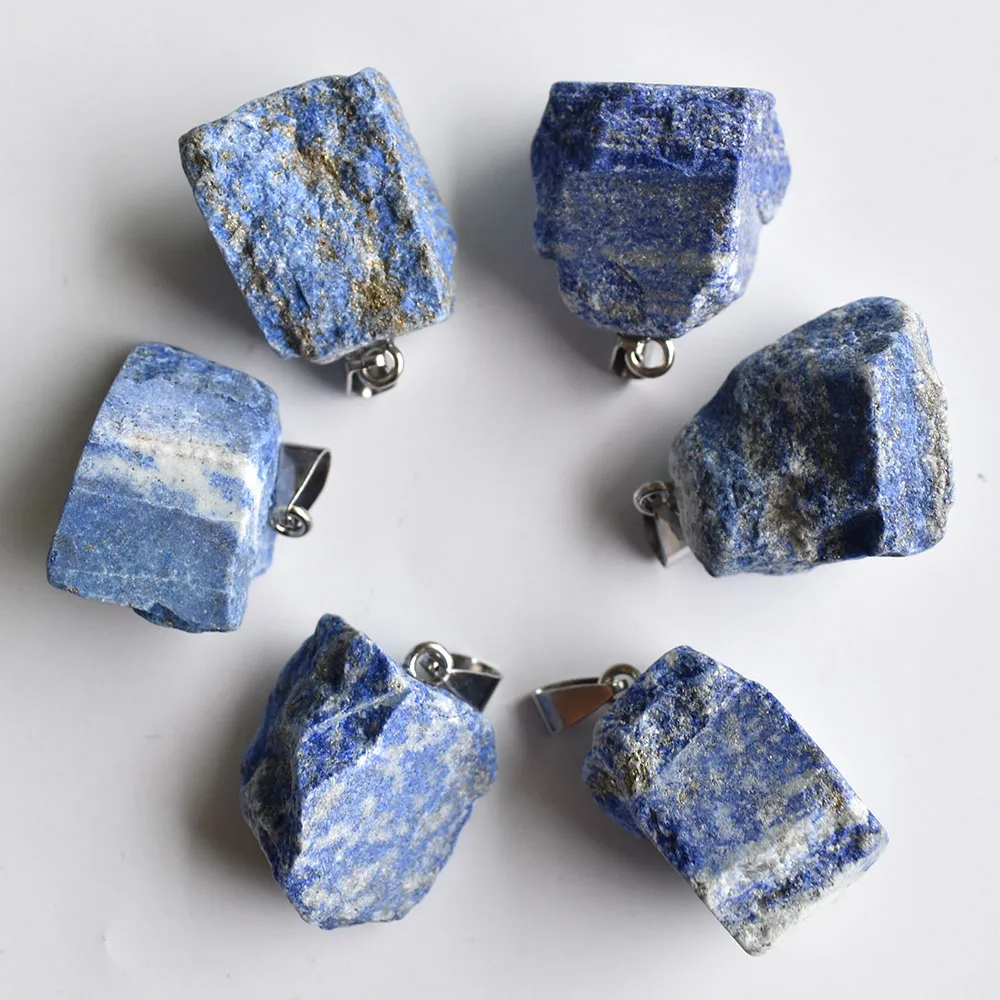 

2020 New fashion good quality natural lapis lazuli Irregular pendants for jewelry Accessories making 6pcs/lot Wholesale free