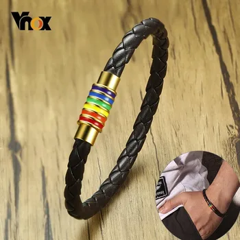 Vnox Clasp Braided Bracelets for Men Women Rainbow Charm Bangle LGBT Pride Pulseira
Vnox Clasp Braided Bracelets for Men Women Rainbow Charm Bangle LGBT Pride Pulseira
