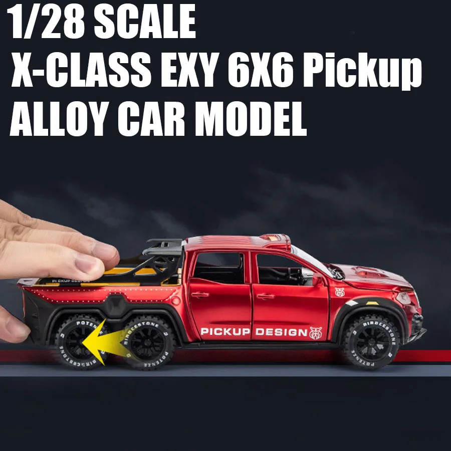 High Simulation 1/28 Alloy X-CLASS EXY 6X6 Pickup Metal Toy Car Model Sound Light Pull Back For Boys Toys Free Shipping
High Simulation 1/28 Alloy X-CLASS EXY 6X6 Pickup Metal Toy Car Model Sound Light Pull Back For Boys Toys Free Shipping