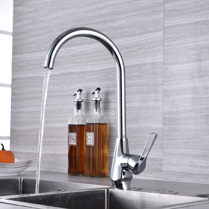 Kitchen Faucet 360 Degree Swivel Spout Curved Outlet Pipe Tap Hot Cold Water Mixer Tap Single Handle Kitchen Sink Tap Hardware
Kitchen Faucet 360 Degree Swivel Spout Curved Outlet Pipe Tap Hot Cold Water Mixer Tap Single Handle Kitchen Sink Tap Hardware