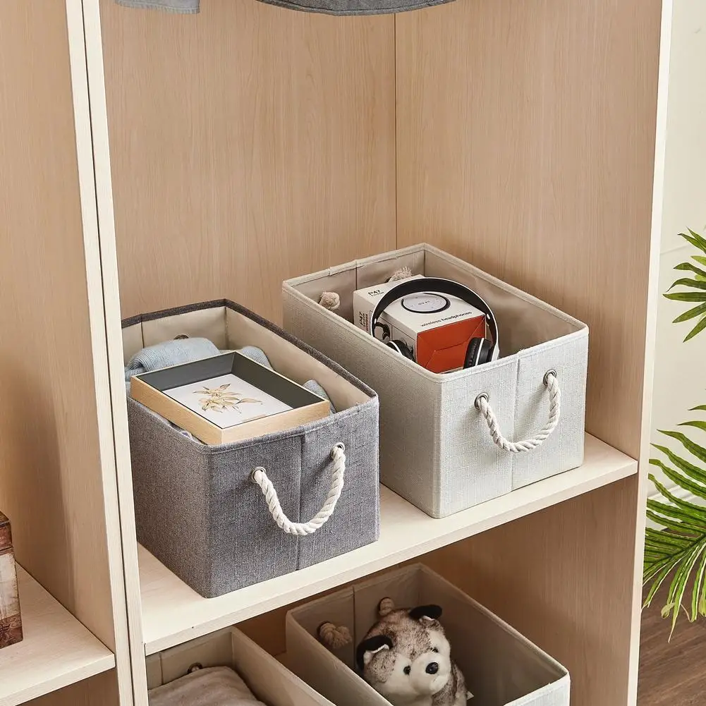 4 Pack Storage Foldable Decorative Baskets Fabric Storage Bins Box With Cotton Rope Handles Storage Containers For Living Room
4 Pack Storage Foldable Decorative Baskets Fabric Storage Bins Box With Cotton Rope Handles Storage Containers For Living Room