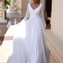 Boho V-Neck Chiffon Wedding Dress Long Sleeves Simple Wedding Gowns 2021 Backless Elegant Bridal Gown For Women Vestido de Novia
Boho V-Neck Chiffon Wedding Dress Long Sleeves Simple Wedding Gowns 2021 Backless Elegant Bridal Gown For Women Vestido de Novia