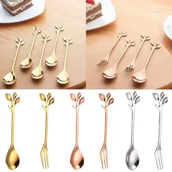 Leaf Shape Handlle Coffee Spoon Dessert Scoop Fork Tablewear Kitchen Accessories 2020
Leaf Shape Handlle Coffee Spoon Dessert Scoop Fork Tablewear Kitchen Accessories 2020