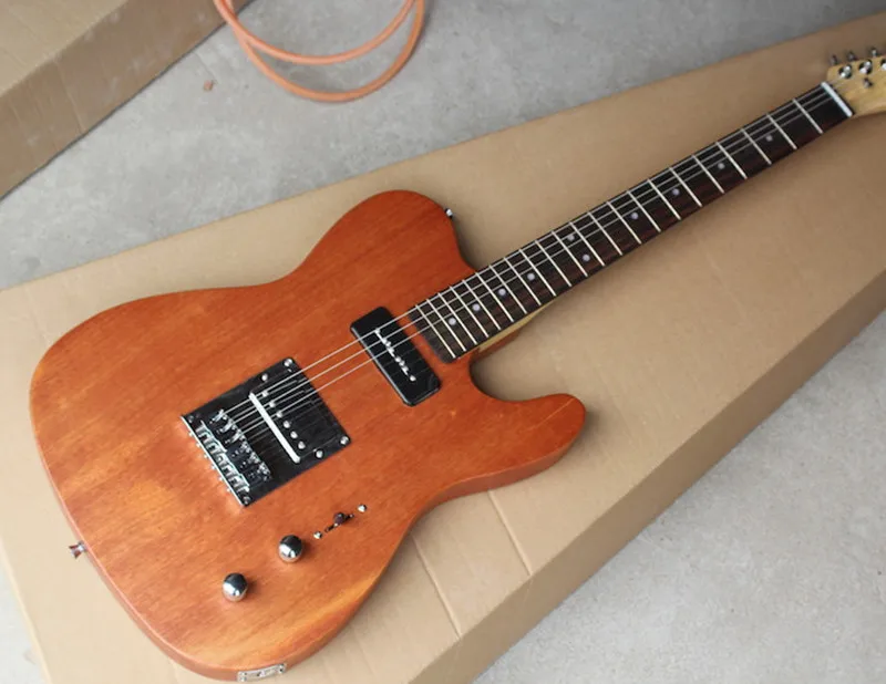 6-String Electric Guitar,Mahogany Natural wood Color Body,P90 Pickups,Fixed Bridge with String-thru-body Design,can be Cu
6-String Electric Guitar,Mahogany Natural wood Color Body,P90 Pickups,Fixed Bridge with String-thru-body Design,can be Cu