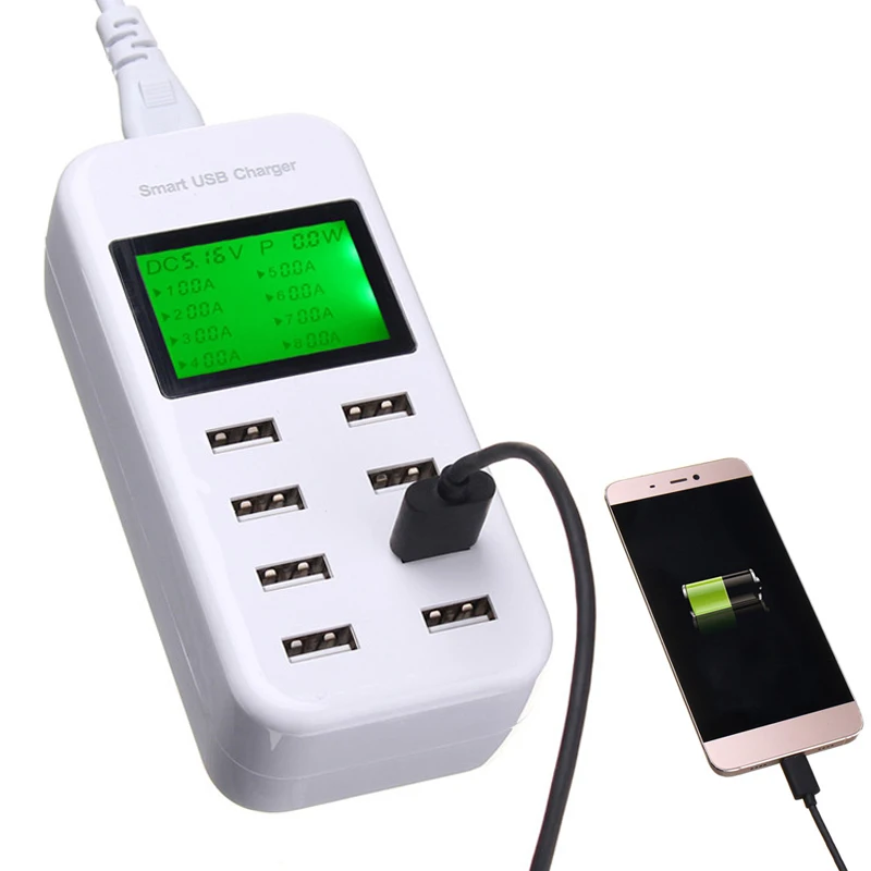 8 Ports 40W Smart USB Charger For Samsung iPhone iPad With LED Display Tablet Fast Charging 5V/8A Adapter Phone Universal
8 Ports 40W Smart USB Charger For Samsung iPhone iPad With LED Display Tablet Fast Charging 5V/8A Adapter Phone Universal
