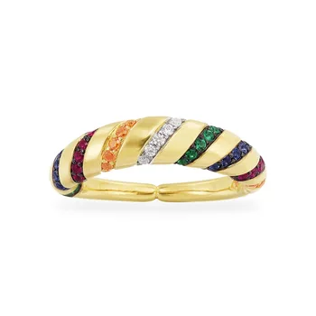 S925 pure silver high end micro inlaid colorful stripe tribal ring female
S925 pure silver high end micro inlaid colorful stripe tribal ring female