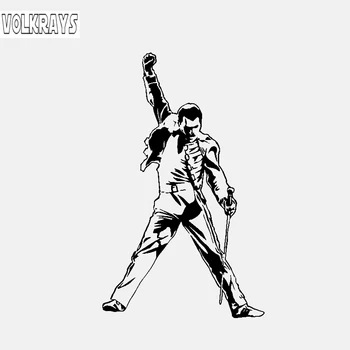 

Volkrays Creative Car Sticker Freddie Mercury Rock Classic Accessories Reflective Sunscreen Vinyl Decal Black/Silver,15cm*9cm