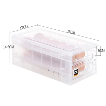 Double Layers Egg Trays Drawer Type Egg Holder Organizers for Refrigerator Kitchen for 24 Eggs 33X17X14.5CM TB Sale
Double Layers Egg Trays Drawer Type Egg Holder Organizers for Refrigerator Kitchen for 24 Eggs 33X17X14.5CM TB Sale
