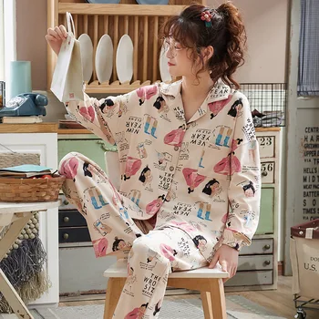 Autumn Winter Women's Pajamas Sets Cute Print Fashion 2 Piece Sleepwear Pajamas Set Sexy Long Sleeve Homewear Soft Nightwear
Autumn Winter Women's Pajamas Sets Cute Print Fashion 2 Piece Sleepwear Pajamas Set Sexy Long Sleeve Homewear Soft Nightwear