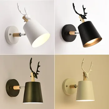 Nordic Modern Deer Antlers LED Wall Light Solid Wood Black White E27 iron Animal Wall Lamp Home Fixtures for Bedroom foyer WF
Nordic Modern Deer Antlers LED Wall Light Solid Wood Black White E27 iron Animal Wall Lamp Home Fixtures for Bedroom foyer WF