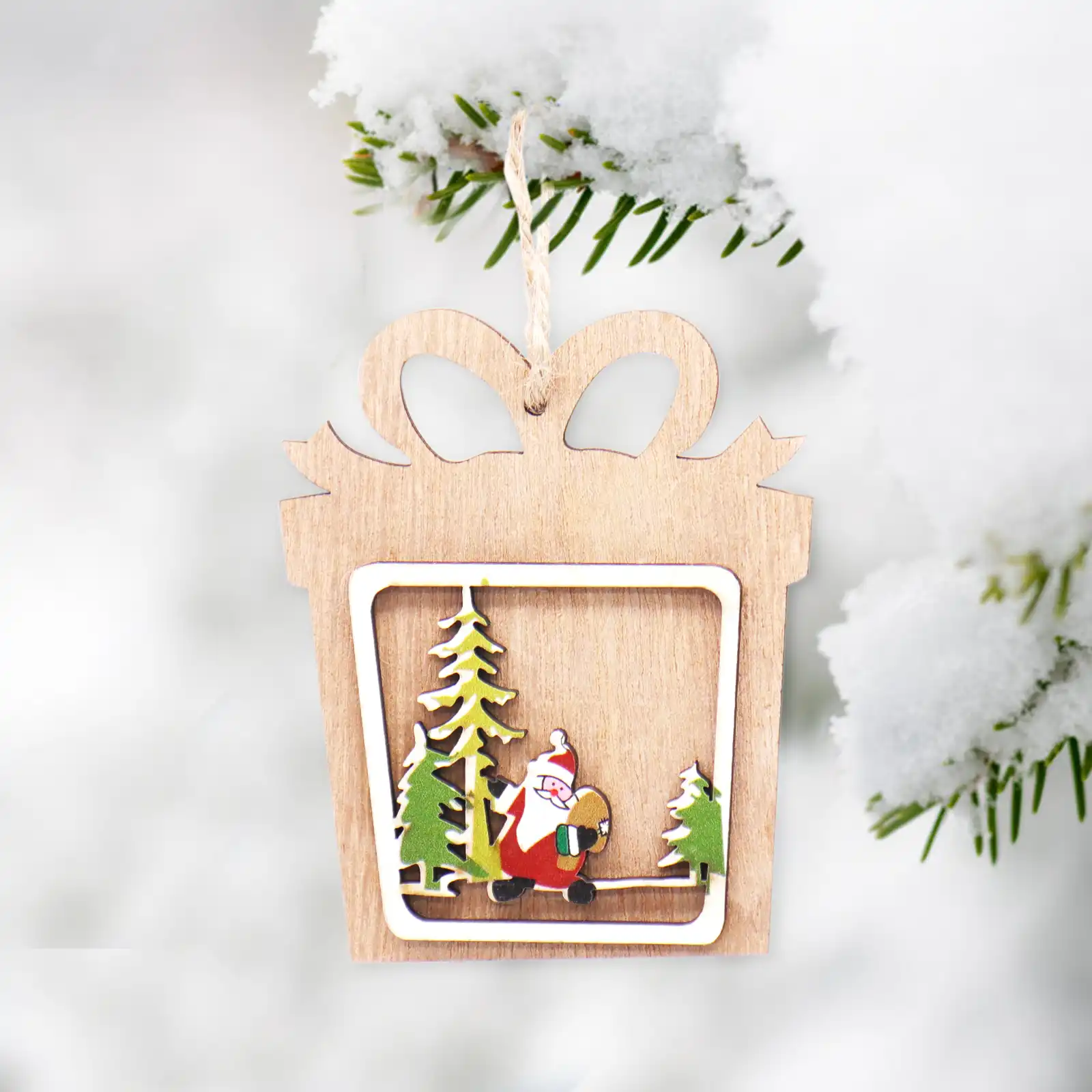 elk christmas wood hanging decorations for home kids gift