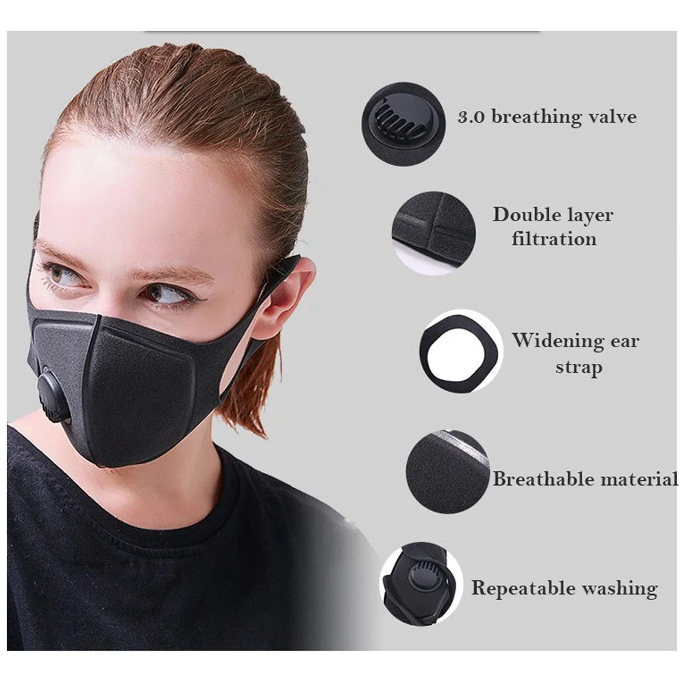 Anti-dust Mouth Mask Sponge PM2.5 Anti Haze Mask Breath Valve Activated Carbon Filter Respirator Mouth-muffle Reusable Masks
Anti-dust Mouth Mask Sponge PM2.5 Anti Haze Mask Breath Valve Activated Carbon Filter Respirator Mouth-muffle Reusable Masks