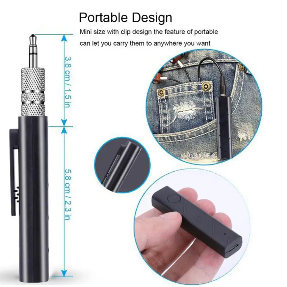2-in-1 Bluetooth Adapter 3.5AUX Clip Bluetooth Audio Adapter Wireless Receiver Car Speaker headphone universal
2-in-1 Bluetooth Adapter 3.5AUX Clip Bluetooth Audio Adapter Wireless Receiver Car Speaker headphone universal