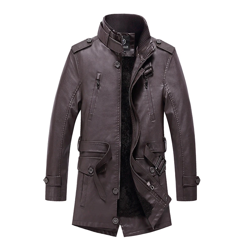 Британская мода кожаные куртки мужская верхняя одежда со стоячим воротником