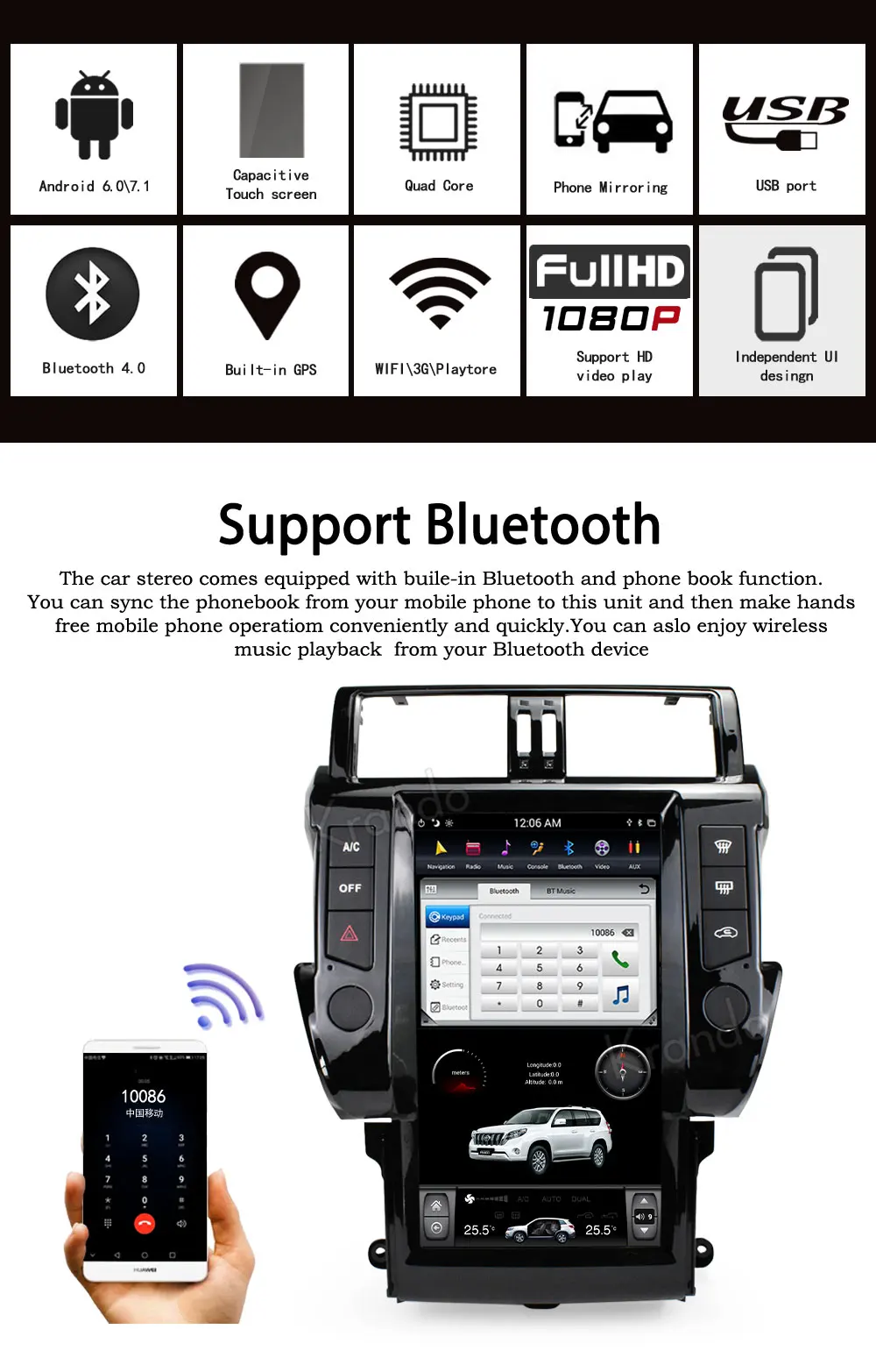 Excellent Krando Android 8.1 13.6" style Vertical screen car multimedia player GPS for Toyota Prado 150 2014+ navigation radio player BT 1 Excellent Krando Android 8.1 13.6" style Vertical screen car multimedia player GPS for Toyota Prado 150 2014+ navigation radio player BT 1