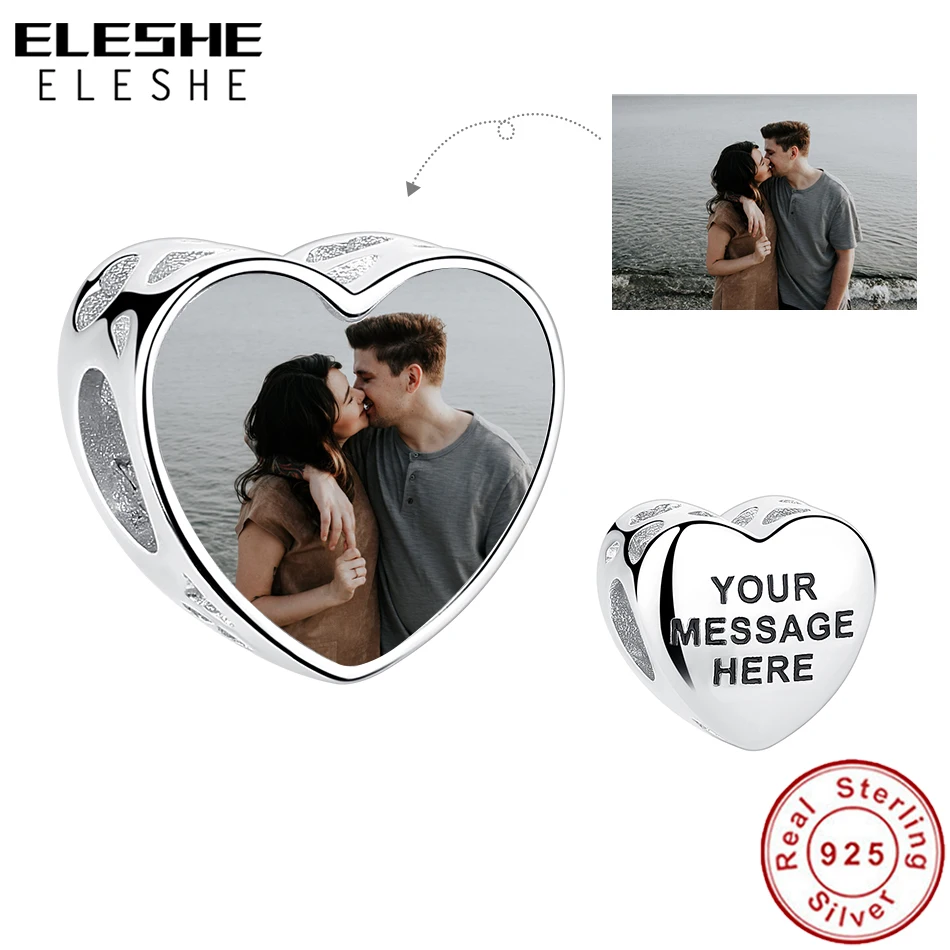 ELESHE 925 Sterling Silver Valentine's Day Engrave Name And Photo Custom Charm For Women Fit Original Bracelet DIY Jewelry Gift
ELESHE 925 Sterling Silver Valentine's Day Engrave Name And Photo Custom Charm For Women Fit Original Bracelet DIY Jewelry Gift