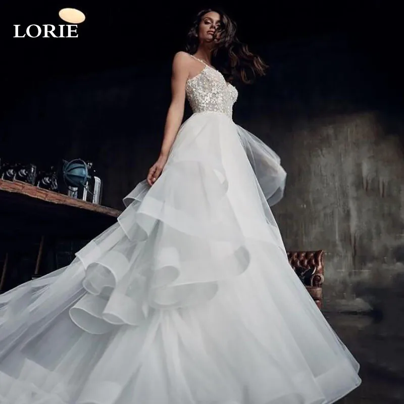 LORIE Spaghetti Strap Lace Wedding Dress 3D Flowers Bridal Gowns Backless Princess Long Boho Bride Dresses Bestidos De Novia
LORIE Spaghetti Strap Lace Wedding Dress 3D Flowers Bridal Gowns Backless Princess Long Boho Bride Dresses Bestidos De Novia