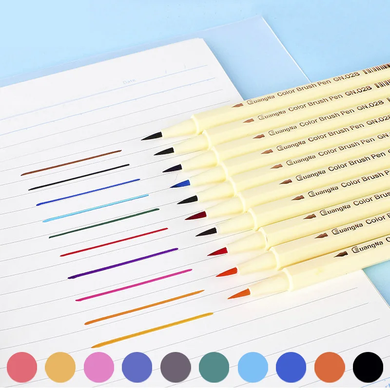 Markers for Drawing 10Color Painted Soft Brush Marker Stationery Washable DIY Colored Drawing Implement Water-based Graffiti Pen
Markers for Drawing 10Color Painted Soft Brush Marker Stationery Washable DIY Colored Drawing Implement Water-based Graffiti Pen