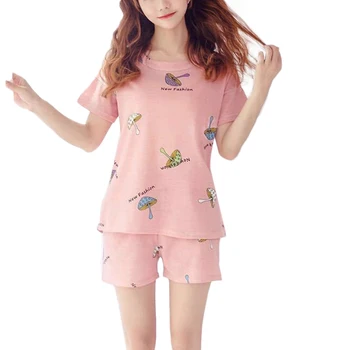 Women Print Pajamas Set Summer Fashion Casual Cotton Soft Loose Short Sleeve T-Shirt Shorts Set Sleepwear Nightwear Set
Women Print Pajamas Set Summer Fashion Casual Cotton Soft Loose Short Sleeve T-Shirt Shorts Set Sleepwear Nightwear Set