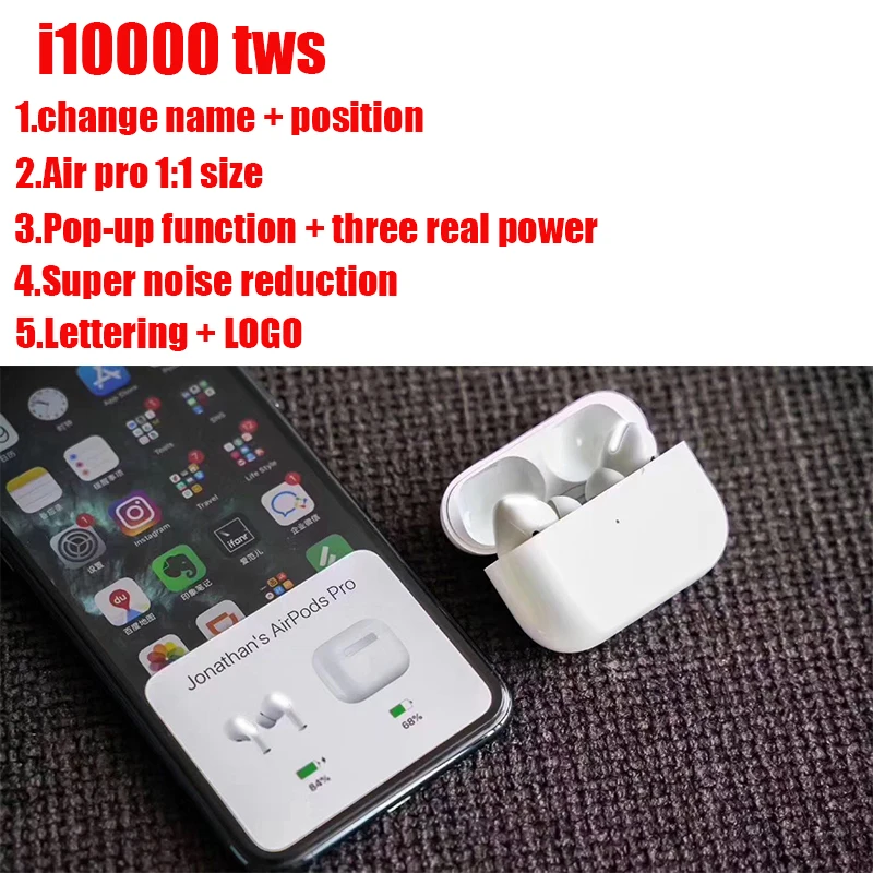 New i10000 TWS 1:1 change name wireless headset 8D subwoofer sliding headset PK i500 i1000 i5000 i20000 i90000 TWS H1 / W1 chip
New i10000 TWS 1:1 change name wireless headset 8D subwoofer sliding headset PK i500 i1000 i5000 i20000 i90000 TWS H1 / W1 chip