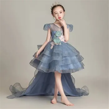 Infant Baby Fashion V-Collar Appliques Flowers Model Performance Host Piano Long Tail Dress Kids Birthday Evening Party Dresses
Infant Baby Fashion V-Collar Appliques Flowers Model Performance Host Piano Long Tail Dress Kids Birthday Evening Party Dresses