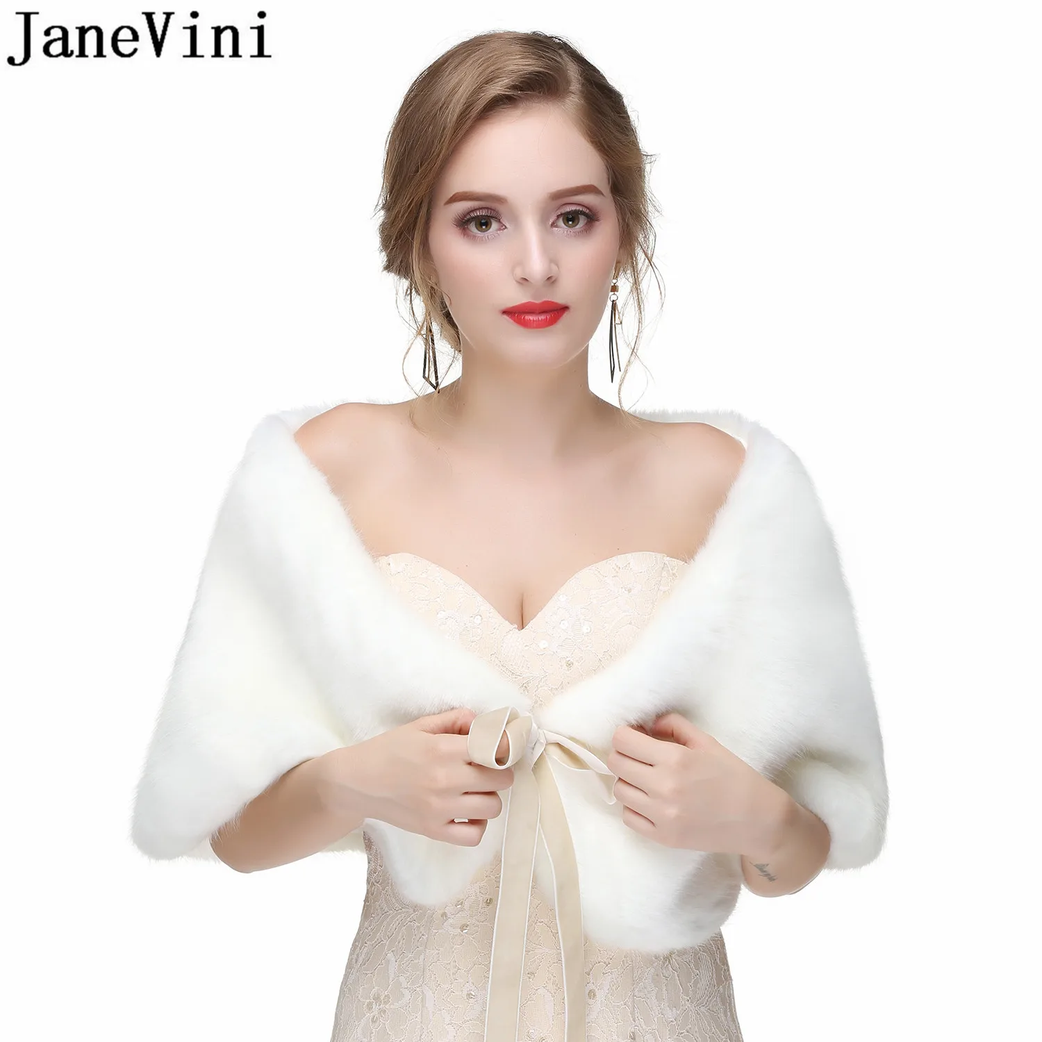 JaneVini Elegant Soft Faux Fur Shawl Women Wedding Capes Bridal Coat Wraps Gray Lace Up Fur Stola Formal Bolero Fourrure Mariage
JaneVini Elegant Soft Faux Fur Shawl Women Wedding Capes Bridal Coat Wraps Gray Lace Up Fur Stola Formal Bolero Fourrure Mariage