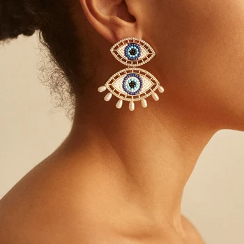 Wholesale JUJIA New Fashion Evil Eye Earrings Boho Geometric Imitation Pearls Statement Drop Earrings Female Beaded Brincos 2020
Wholesale JUJIA New Fashion Evil Eye Earrings Boho Geometric Imitation Pearls Statement Drop Earrings Female Beaded Brincos 2020