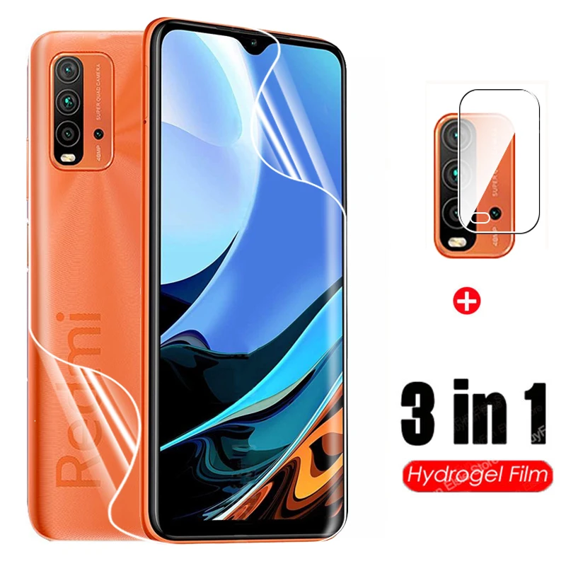 3 in 1 Hydrogel Film For Xiaoim Redmi 9T Screen Protector Redme Note 9 T T9 Camera Lens Protective Not Glass | Аксессуары для