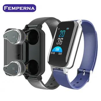 

Femperna T89 Smart Watch Bluetooth5.0 Headphone Call Reminder Heart Rate Blood Pressure Monitor Smartwatch for Men Women