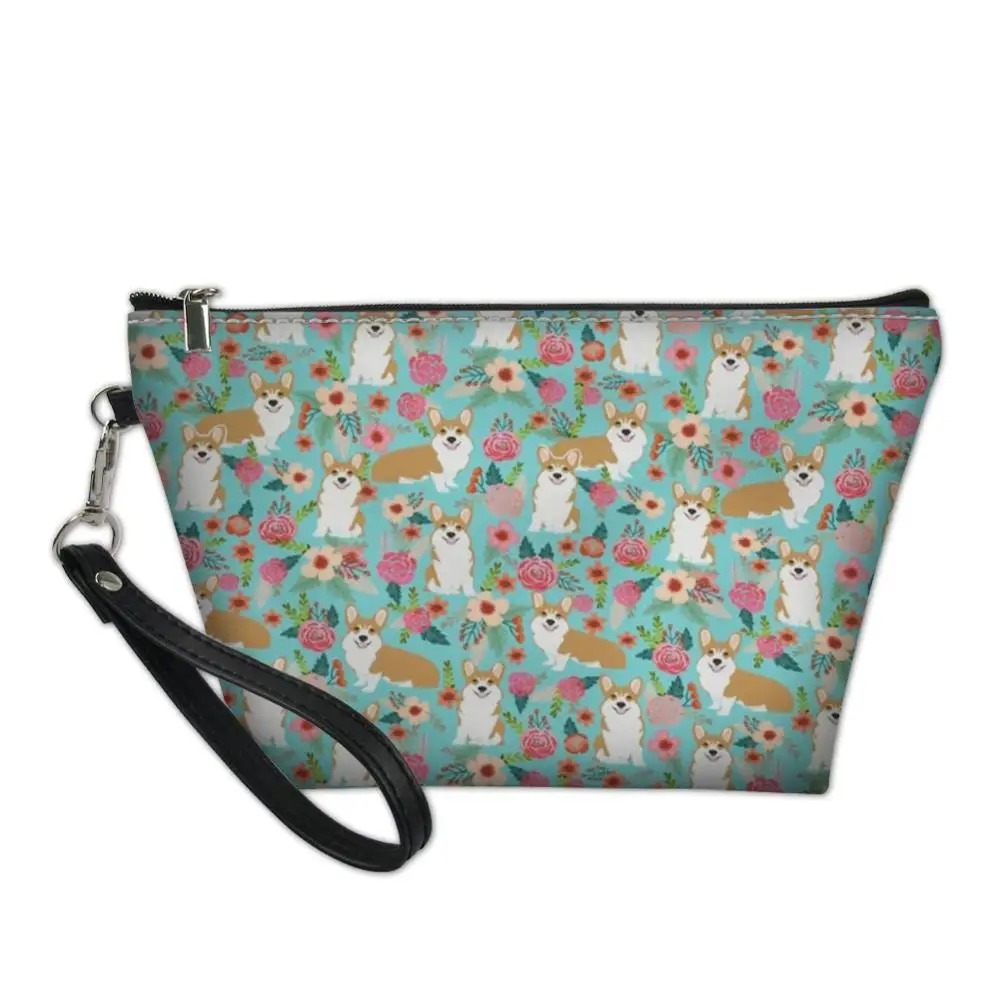 Maquillaje Mujer Cosmetic Cases For Women Corgi Dog Print Makeup Toiletry Bag Ladies Make Up Pouch Wash Kit Bags Females Bolsa | Багаж и