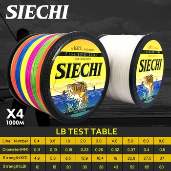 SIECHI 4 Braid Braided Fishing Line 1000M Super Strong Multifilament Fishing Lines 4 Strand Peach Essays Rope 12LB-83LB
SIECHI 4 Braid Braided Fishing Line 1000M Super Strong Multifilament Fishing Lines 4 Strand Peach Essays Rope 12LB-83LB
