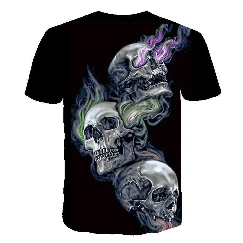 2020 new printed t-shirt skull 3d t-shirt summer fashion short-sleeved t-shirt Top male/female short-sleeved Top