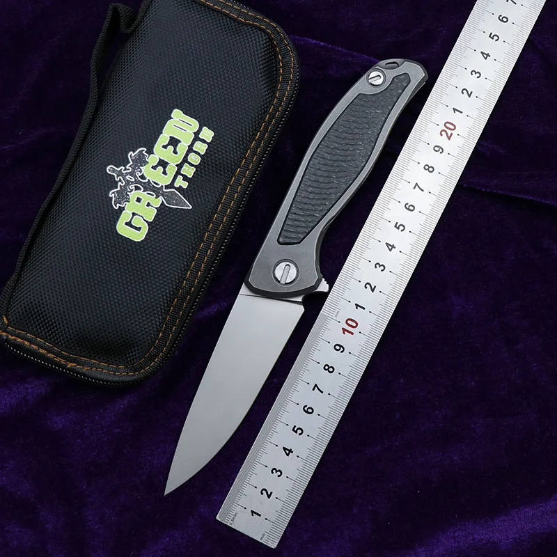 Green Thorn New F95 Flipper Folding Knife K110 Blade TC4 Titanium+CF Handle Outdoor Camping Hunting Pocket Fruit EDC Tools
Green Thorn New F95 Flipper Folding Knife K110 Blade TC4 Titanium+CF Handle Outdoor Camping Hunting Pocket Fruit EDC Tools