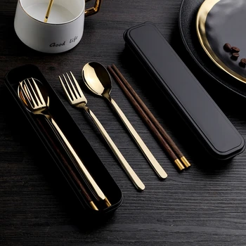 Gold Luxury Chopsticks Spoon Set Vintage Dinnerware Set Student Fork Adult Storage Box Single Wooden Portable Tableware Box 5CD
Gold Luxury Chopsticks Spoon Set Vintage Dinnerware Set Student Fork Adult Storage Box Single Wooden Portable Tableware Box 5CD
