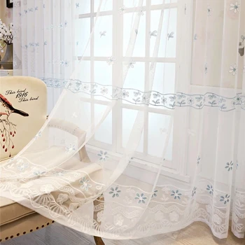 Blue Floral Embroidered Sheer Curtain for Bedroom Country Style Translucent New Home Decoration Drapes Tenda JS186C
Blue Floral Embroidered Sheer Curtain for Bedroom Country Style Translucent New Home Decoration Drapes Tenda JS186C