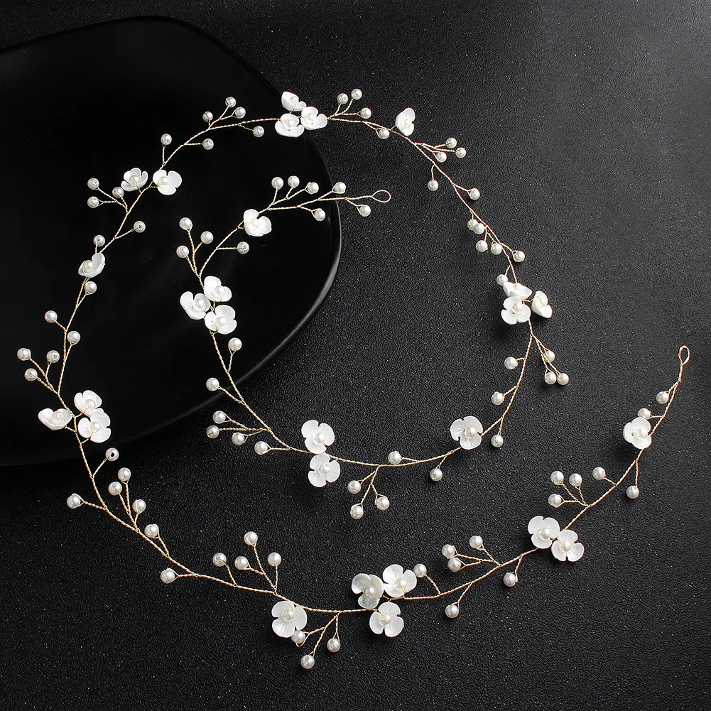 New Style Simple Europe And America Handmade Bride Hair Band One Metre Long Flower Pearl Headband Bride Headdress Goods
New Style Simple Europe And America Handmade Bride Hair Band One Metre Long Flower Pearl Headband Bride Headdress Goods