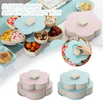 Pattern Rotation 2-layer Petal Candy Box Nut Case Snack Storage Box Container Living Room Rotating Fruit Plate Desktop Organizer
Pattern Rotation 2-layer Petal Candy Box Nut Case Snack Storage Box Container Living Room Rotating Fruit Plate Desktop Organizer