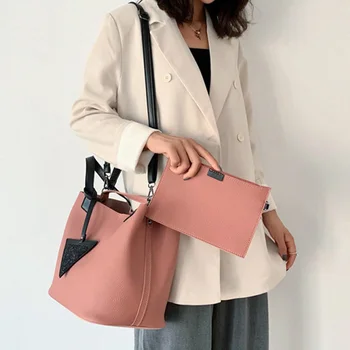 Composite Bags Lychee PU Leather Bucket New Personality Luxury Handbag Women Bags Designer Large Capacity Shoulder Bag Totes
Composite Bags Lychee PU Leather Bucket New Personality Luxury Handbag Women Bags Designer Large Capacity Shoulder Bag Totes