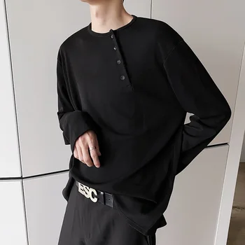 Male Japan Harajuku Korea Streetwear Tshirt Vintage Fashion Tee Shirt Men Oblique Placket Concise Long Sleeve Loose T-shirt
Male Japan Harajuku Korea Streetwear Tshirt Vintage Fashion Tee Shirt Men Oblique Placket Concise Long Sleeve Loose T-shirt