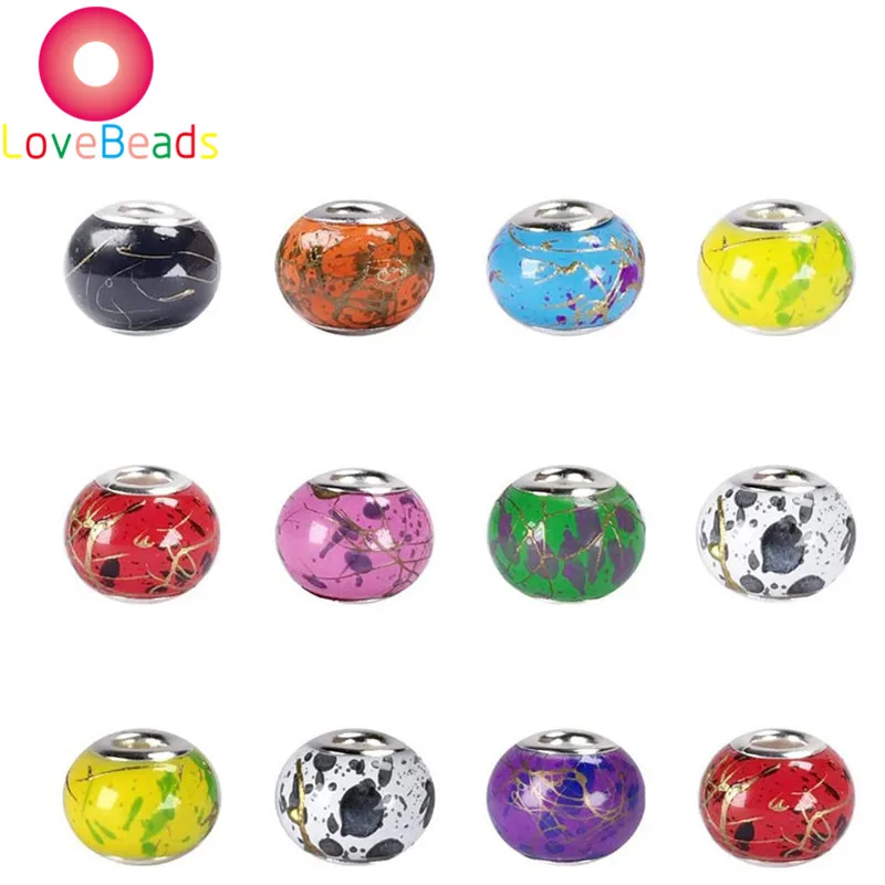 10Pcs 16mm Painting Color Glass Murano Large Hole Beads Silver Plated Fit Pandora Bracelet Chain Spacer Beads DIY Jewelry Gift
10Pcs 16mm Painting Color Glass Murano Large Hole Beads Silver Plated Fit Pandora Bracelet Chain Spacer Beads DIY Jewelry Gift