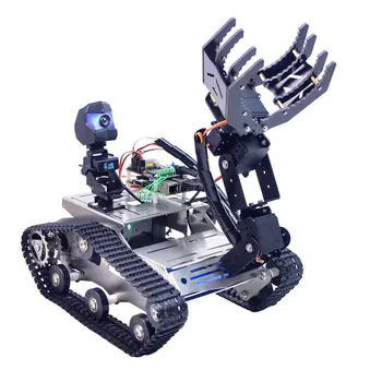 Programmable TH WiFi Tank Robot Car Kit With Arm For Raspberry Pi4 (2G) - Line Patrol Obstacle Avoidance Version Large Claw
Programmable TH WiFi Tank Robot Car Kit With Arm For Raspberry Pi4 (2G) - Line Patrol Obstacle Avoidance Version Large Claw