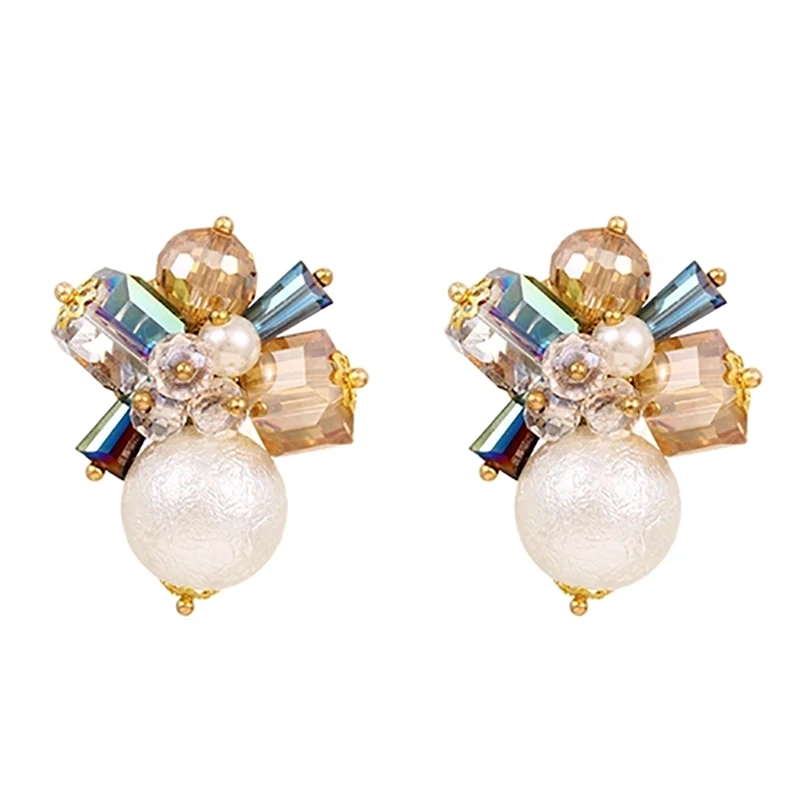 

ZHINI New Fashion Imitation Pearls Water Drop Earrings for Women Korean Cute Big Crystal Statement Earring Jewelry 2021 brincos