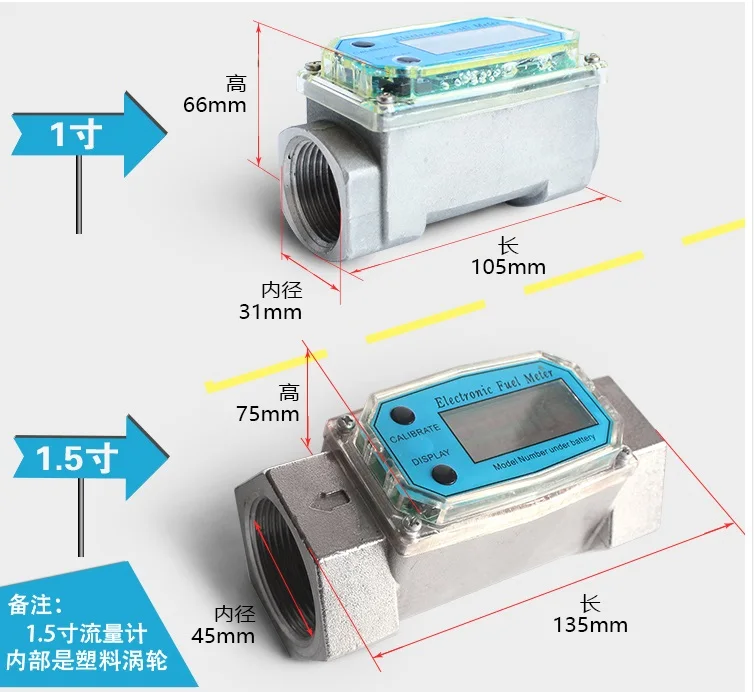 Electronic Turbine Flowmeter Diesel Gasoline Methanol Flow Meter Liquid Flow Meter Meter 1 inch 1.5 inch
Electronic Turbine Flowmeter Diesel Gasoline Methanol Flow Meter Liquid Flow Meter Meter 1 inch 1.5 inch