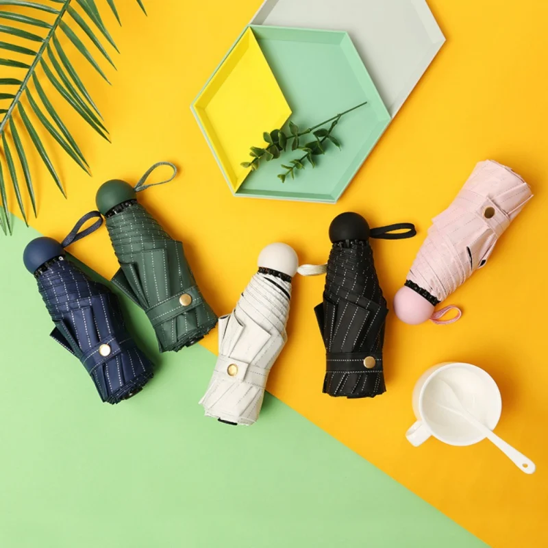 Mini Five-folding Non-automatic Umbrella 8 Ribs Pongee Fabric UV Protection Outdoor Travel Umbrella Easy To oOpen And Close
Mini Five-folding Non-automatic Umbrella 8 Ribs Pongee Fabric UV Protection Outdoor Travel Umbrella Easy To oOpen And Close